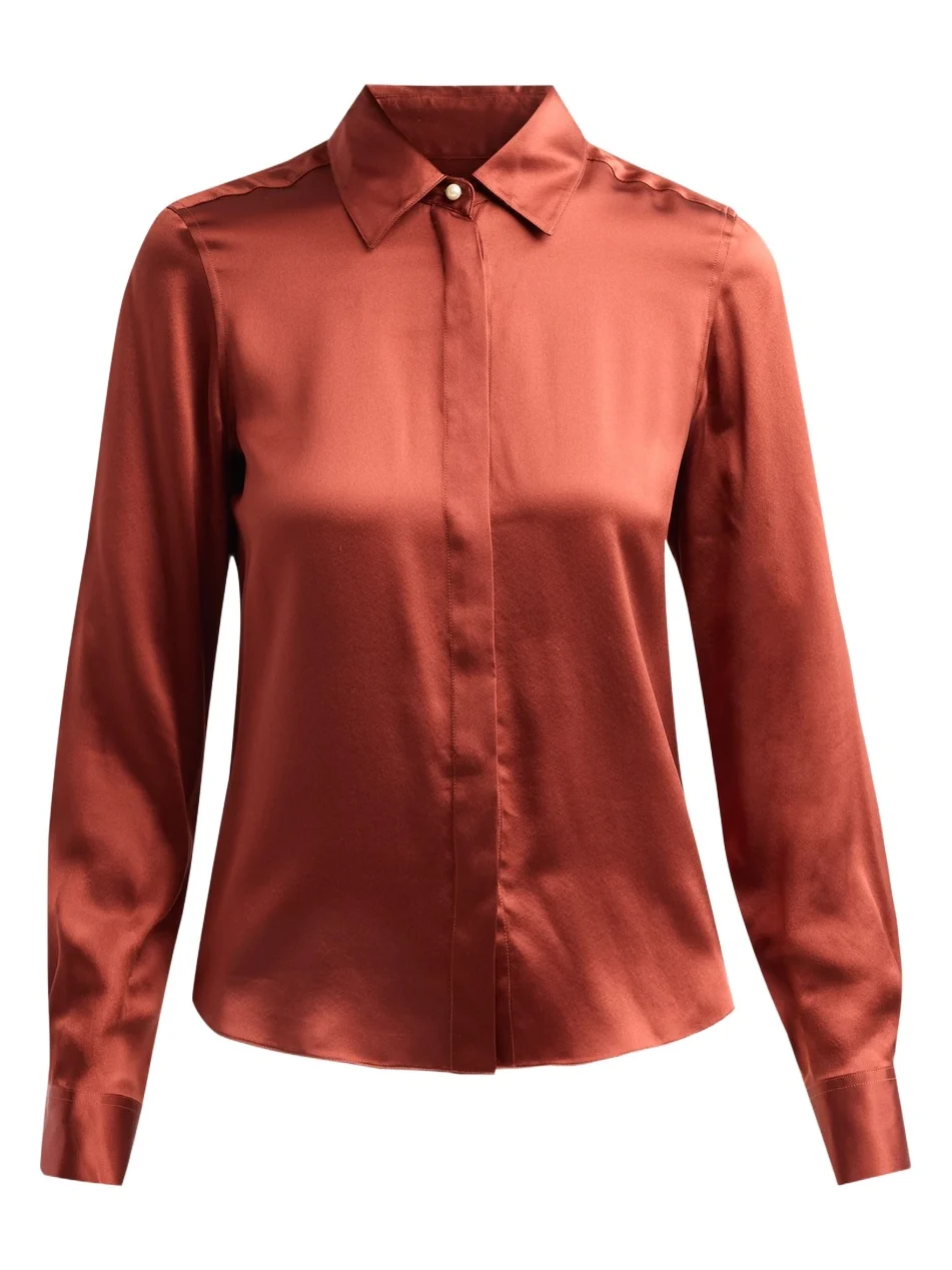Women's Pleat-Back Silk Blouse Women's Pleat-Back Silk Blouse
