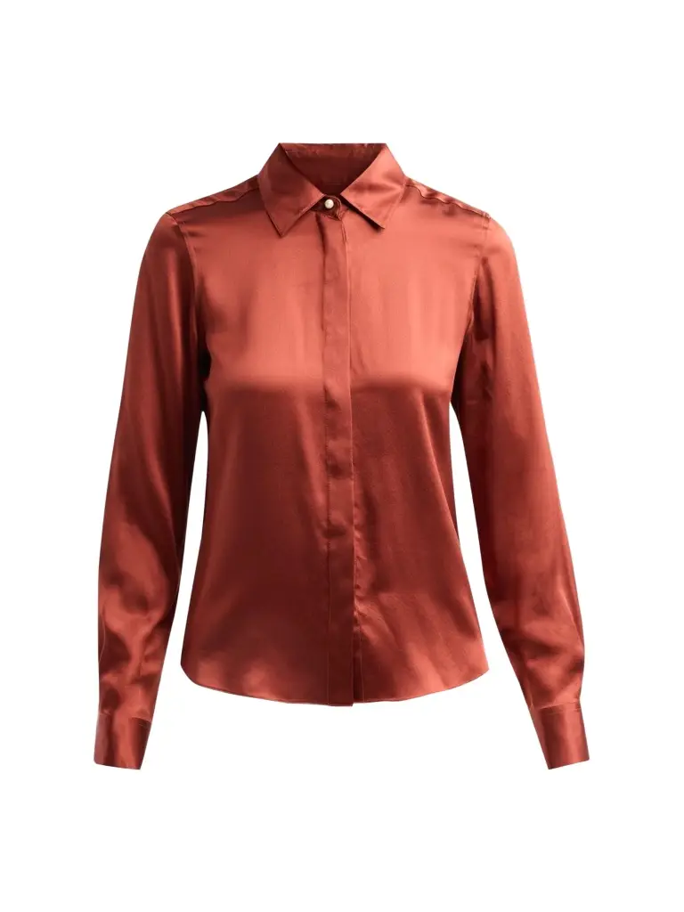 Women's Pleat-Back Silk Blouse Women's Pleat-Back Silk Blouse