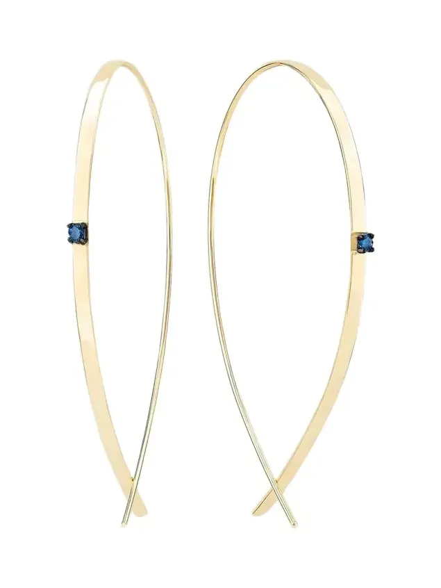 Women's 14K Yellow Gold & 0.04 TCW Diamond Hoop Earrings