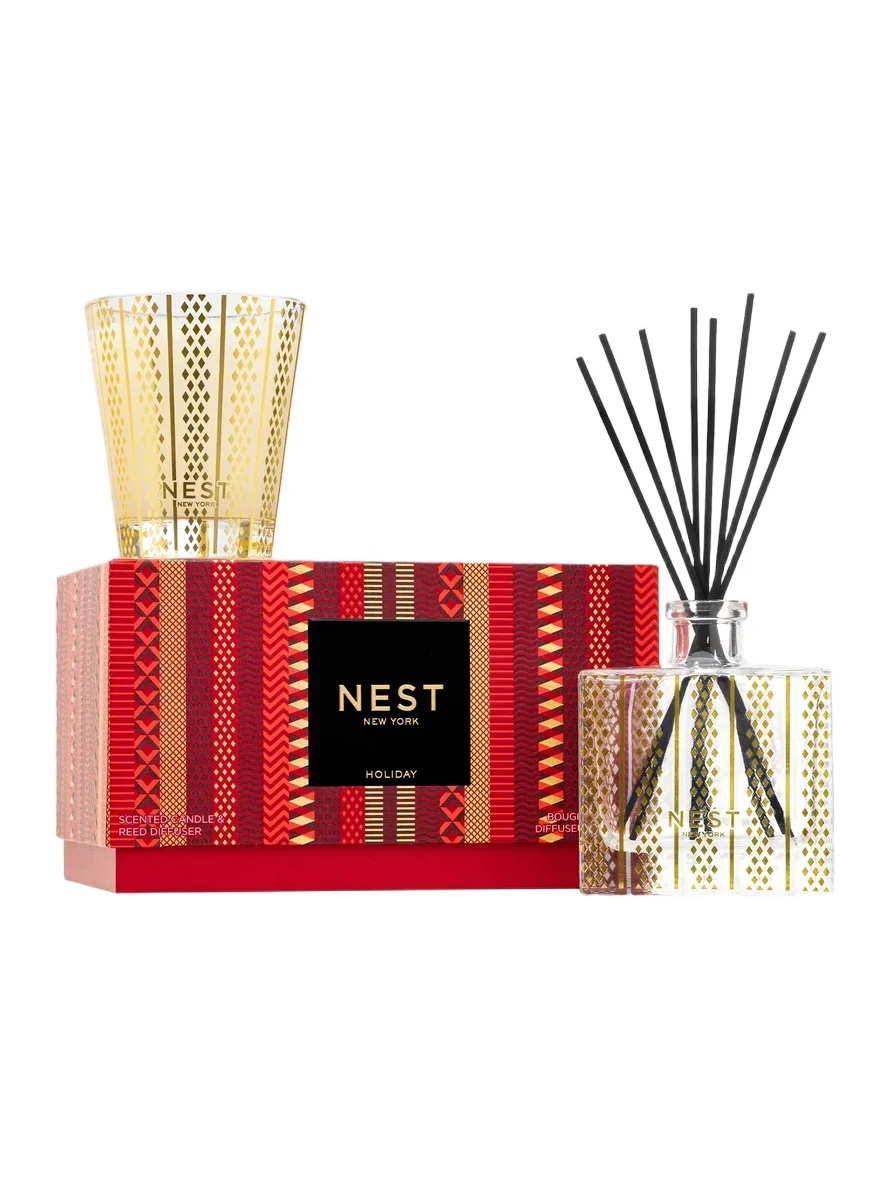 NEST New York Holiday Classic Scented Candle & Reed Diffuser 2-Piece Gift Set