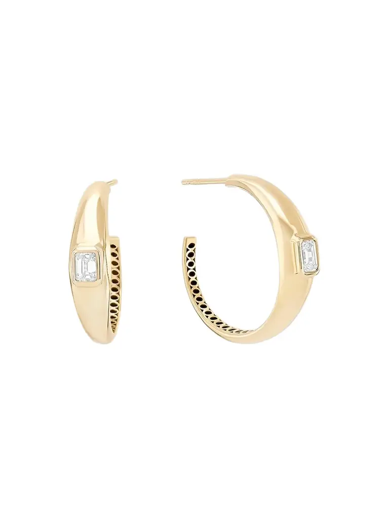 Lana Women's 14K Yellow Gold & 0.40 TCW Diamond Curved Hoop Earrings