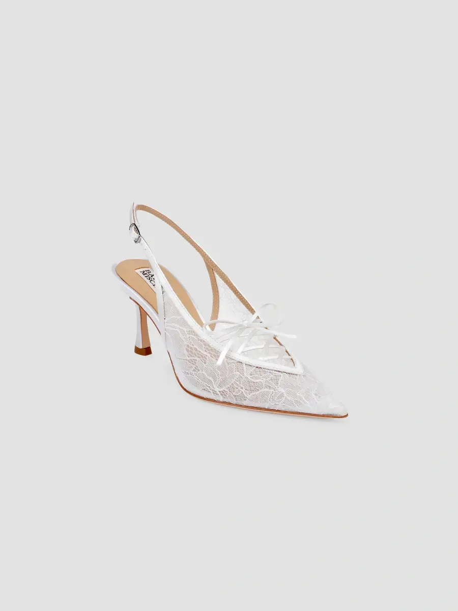 BADGLEY MISCHKA Women's Raine 75MM Lace Slingback Pumps | Thumbnail 2 BADGLEY MISCHKA Women's Raine 75MM Lace Slingback Pumps | Thumbnail 2