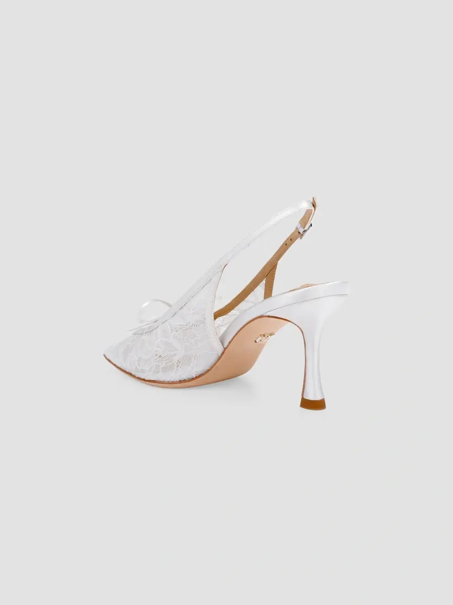 BADGLEY MISCHKA Women's Raine 75MM Lace Slingback Pumps | Thumbnail 3 BADGLEY MISCHKA Women's Raine 75MM Lace Slingback Pumps | Thumbnail 3