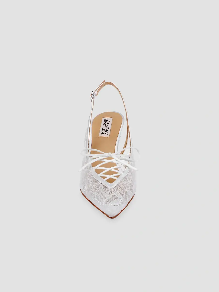 BADGLEY MISCHKA Women's Raine 75MM Lace Slingback Pumps | Thumbnail 4 BADGLEY MISCHKA Women's Raine 75MM Lace Slingback Pumps | Thumbnail 4