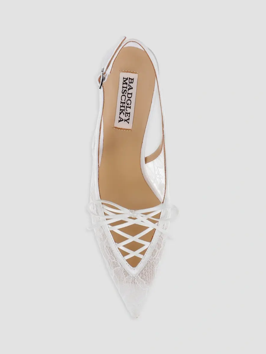 BADGLEY MISCHKA Women's Raine 75MM Lace Slingback Pumps | Thumbnail 5 BADGLEY MISCHKA Women's Raine 75MM Lace Slingback Pumps | Thumbnail 5