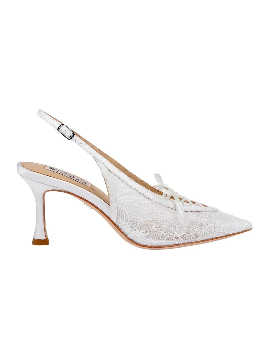 BADGLEY MISCHKA Women's Raine 75MM Lace Slingback Pumps