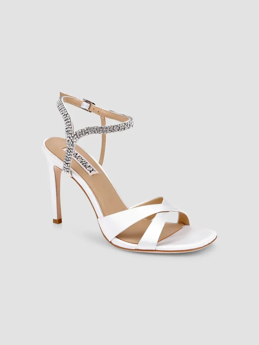 BADGLEY MISCHKA Women's Reagan 95MM Embellished Satin Sandals | Thumbnail 2 BADGLEY MISCHKA Women's Reagan 95MM Embellished Satin Sandals | Thumbnail 2