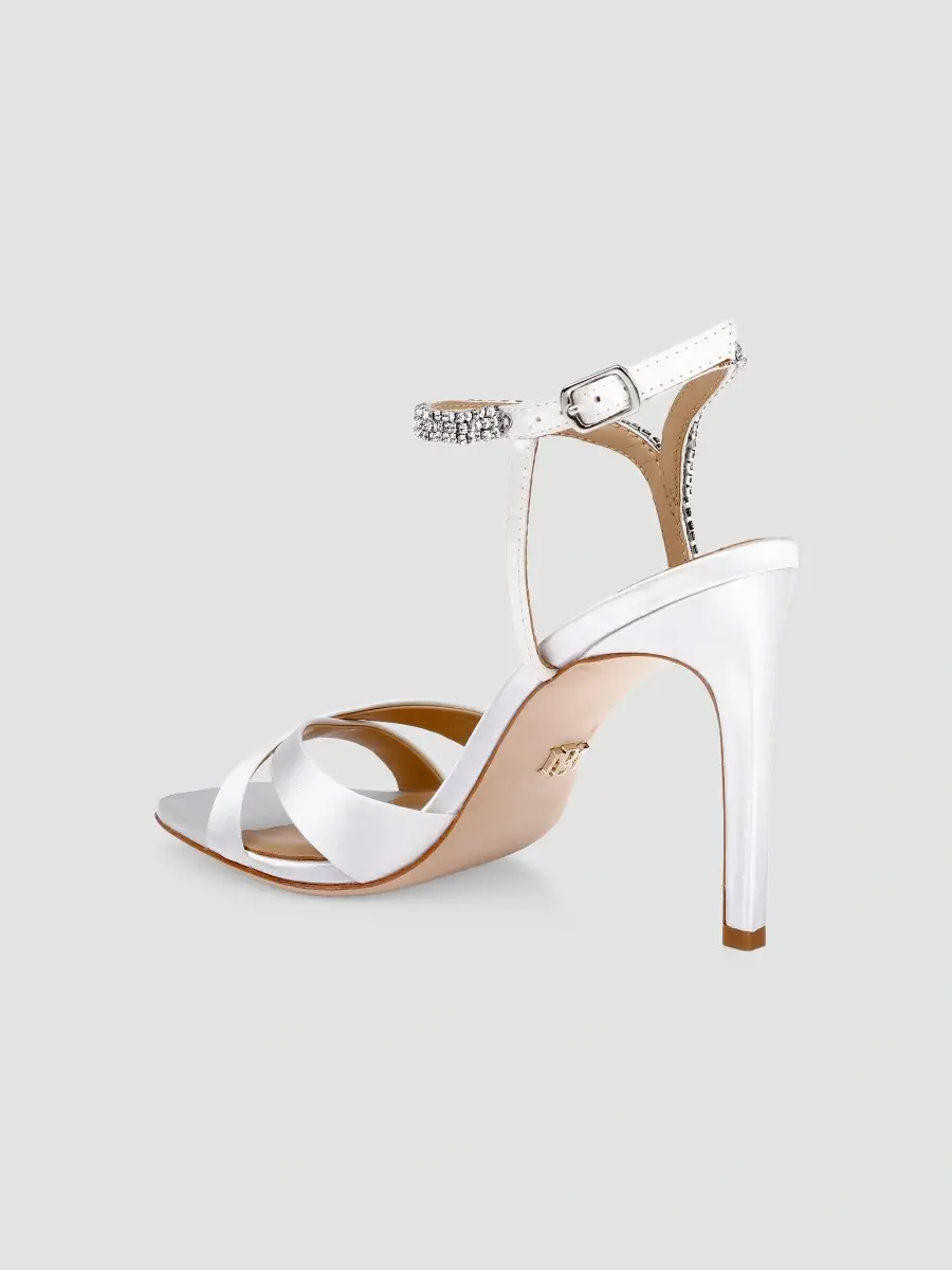 BADGLEY MISCHKA Women's Reagan 95MM Embellished Satin Sandals | Thumbnail 3 BADGLEY MISCHKA Women's Reagan 95MM Embellished Satin Sandals | Thumbnail 3