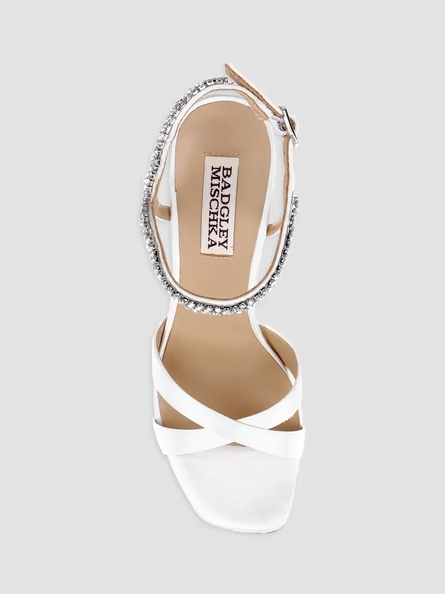 BADGLEY MISCHKA Women's Reagan 95MM Embellished Satin Sandals | Thumbnail 5 BADGLEY MISCHKA Women's Reagan 95MM Embellished Satin Sandals | Thumbnail 5