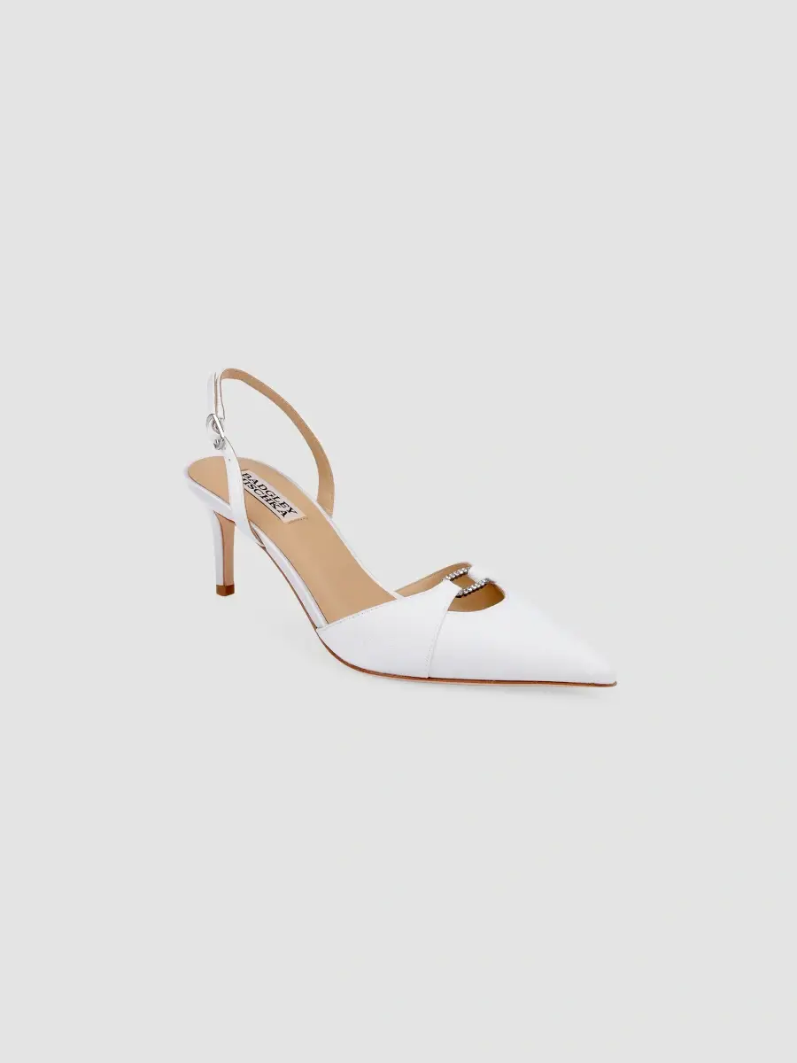 BADGLEY MISCHKA Women's Roger 65MM Embellished Satin Slingback Pumps | Thumbnail 2