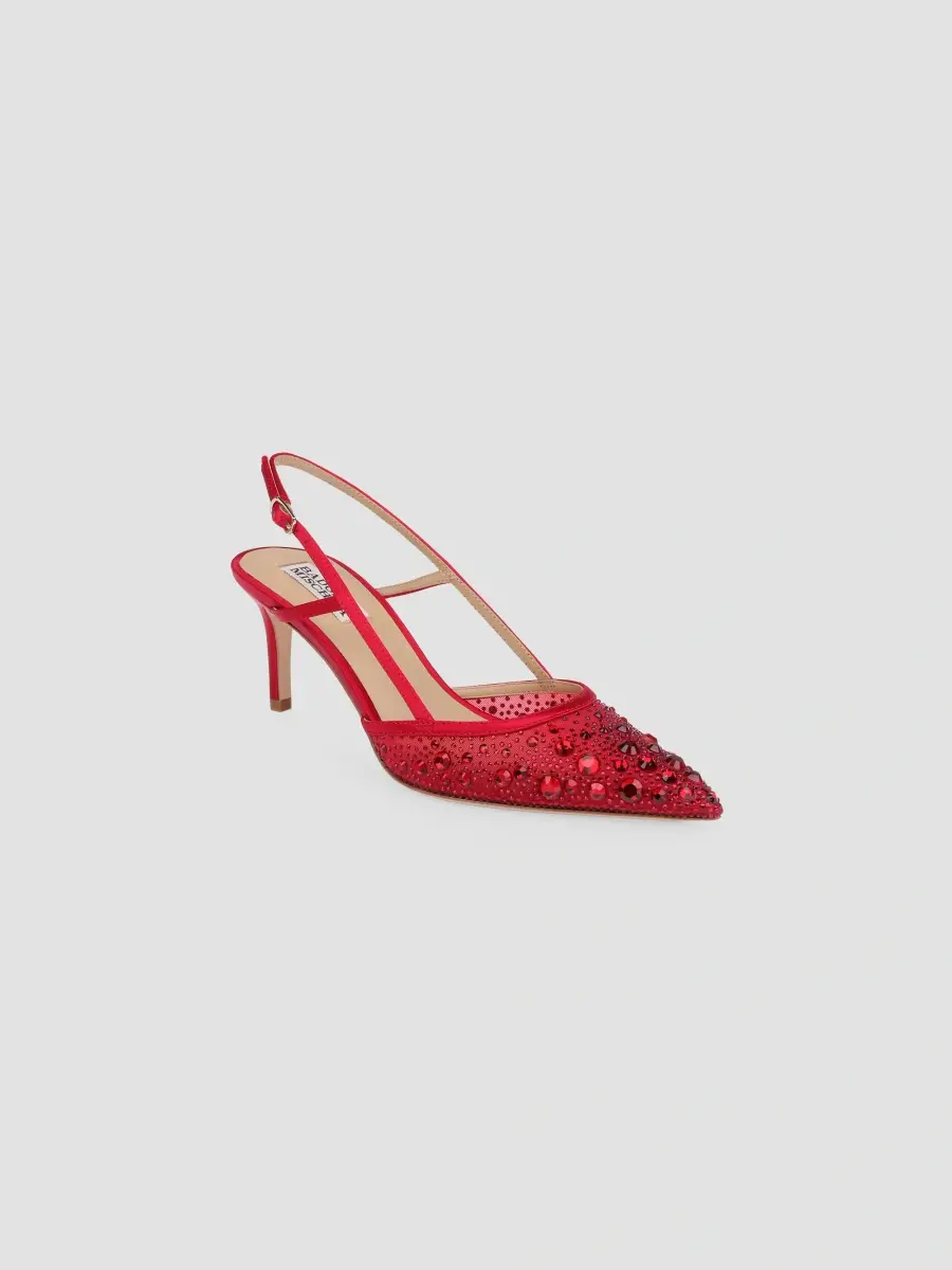 BADGLEY MISCHKA Women's Reem 65MM Crystal-Embellished Mesh & Satin Slingback Pumps | Thumbnail 2