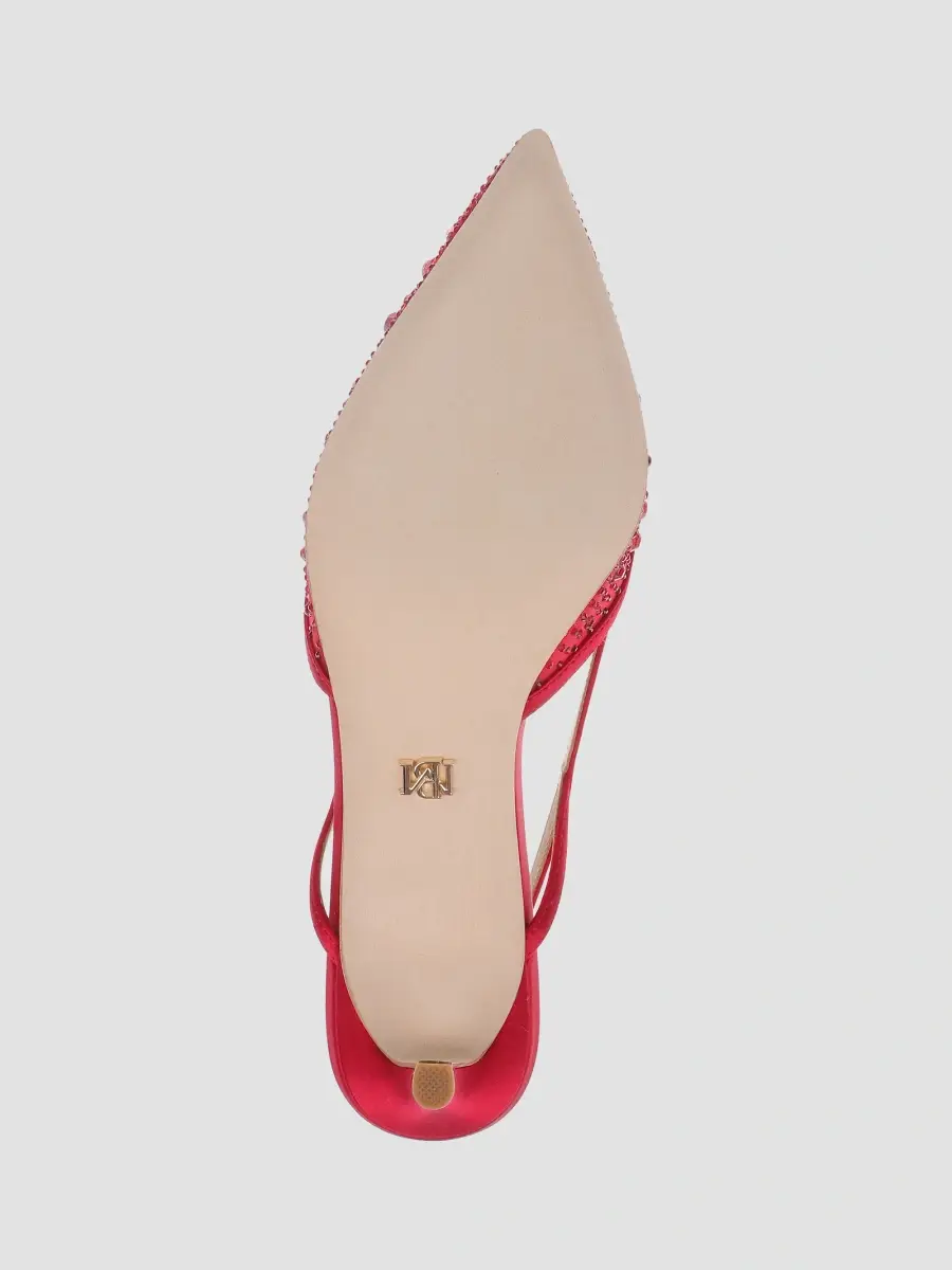 BADGLEY MISCHKA Women's Reem 65MM Crystal-Embellished Mesh & Satin Slingback Pumps | Thumbnail 6