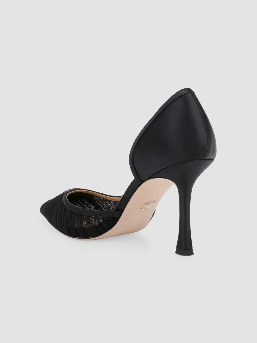 BADGLEY MISCHKA Women's Rayna 85MM Bow-Detail Tulle & Satin D'Orsay Pumps | Thumbnail 3 BADGLEY MISCHKA Women's Rayna 85MM Bow-Detail Tulle & Satin D'Orsay Pumps | Thumbnail 3