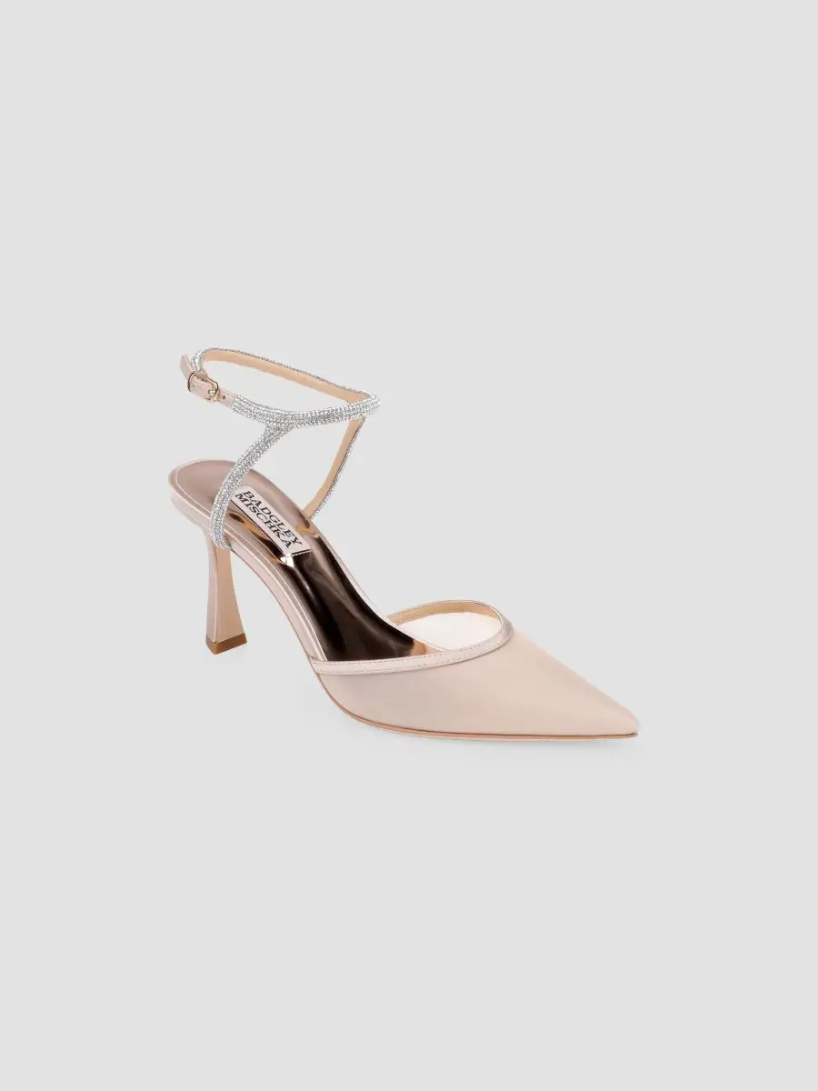 BADGLEY MISCHKA Women's Kamilah III 80MM Embellished Mesh-Satin Pumps | Thumbnail 2 BADGLEY MISCHKA Women's Kamilah III 80MM Embellished Mesh-Satin Pumps | Thumbnail 2