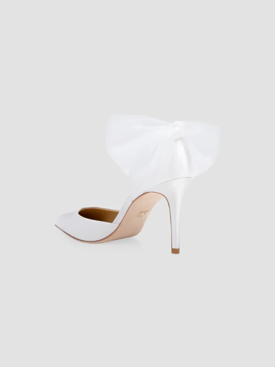 BADGLEY MISCHKA Women's Rosalie 85MM Tulle Bow Satin Pumps | Thumbnail 3 BADGLEY MISCHKA Women's Rosalie 85MM Tulle Bow Satin Pumps | Thumbnail 3