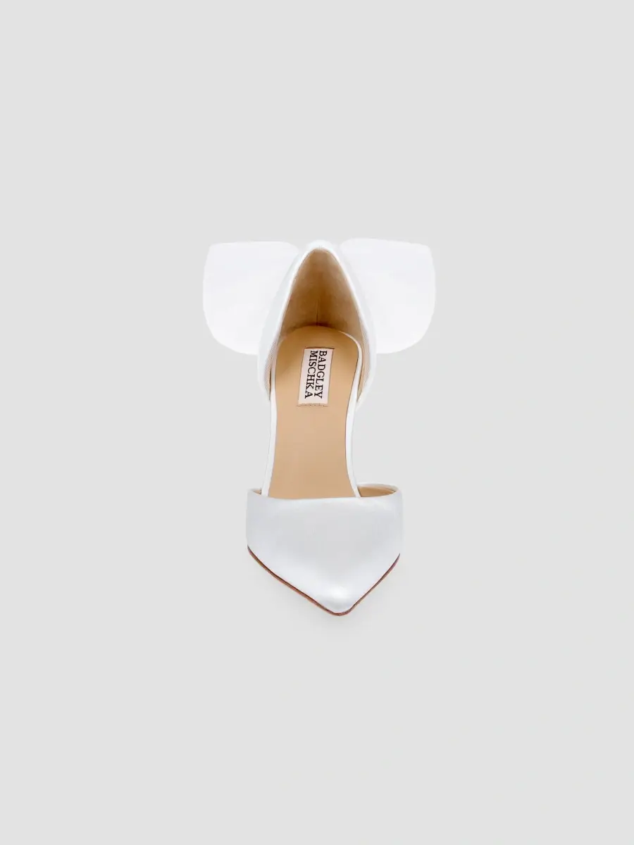 BADGLEY MISCHKA Women's Rosalie 85MM Tulle Bow Satin Pumps | Thumbnail 4 BADGLEY MISCHKA Women's Rosalie 85MM Tulle Bow Satin Pumps | Thumbnail 4