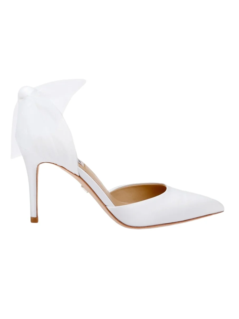BADGLEY MISCHKA Women's Rosalie 85MM Tulle Bow Satin Pumps