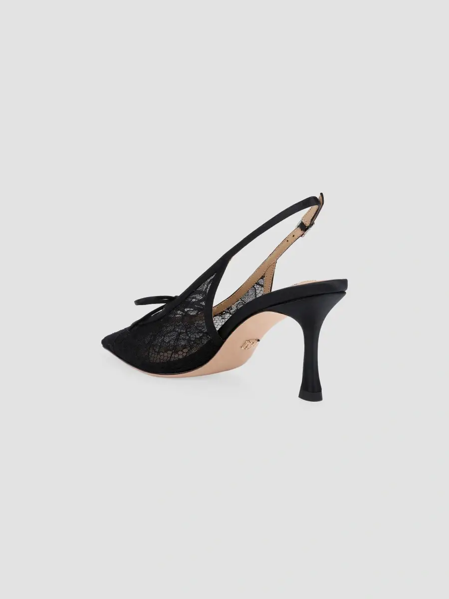 BADGLEY MISCHKA Women's Raine 75MM Lace Slingback Pumps | Thumbnail 3 BADGLEY MISCHKA Women's Raine 75MM Lace Slingback Pumps | Thumbnail 3