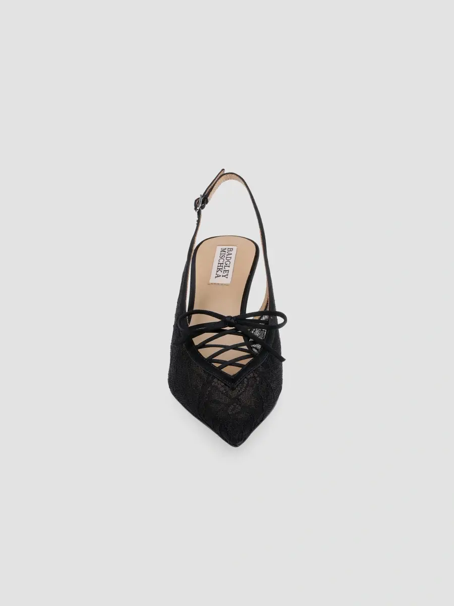 BADGLEY MISCHKA Women's Raine 75MM Lace Slingback Pumps | Thumbnail 4 BADGLEY MISCHKA Women's Raine 75MM Lace Slingback Pumps | Thumbnail 4