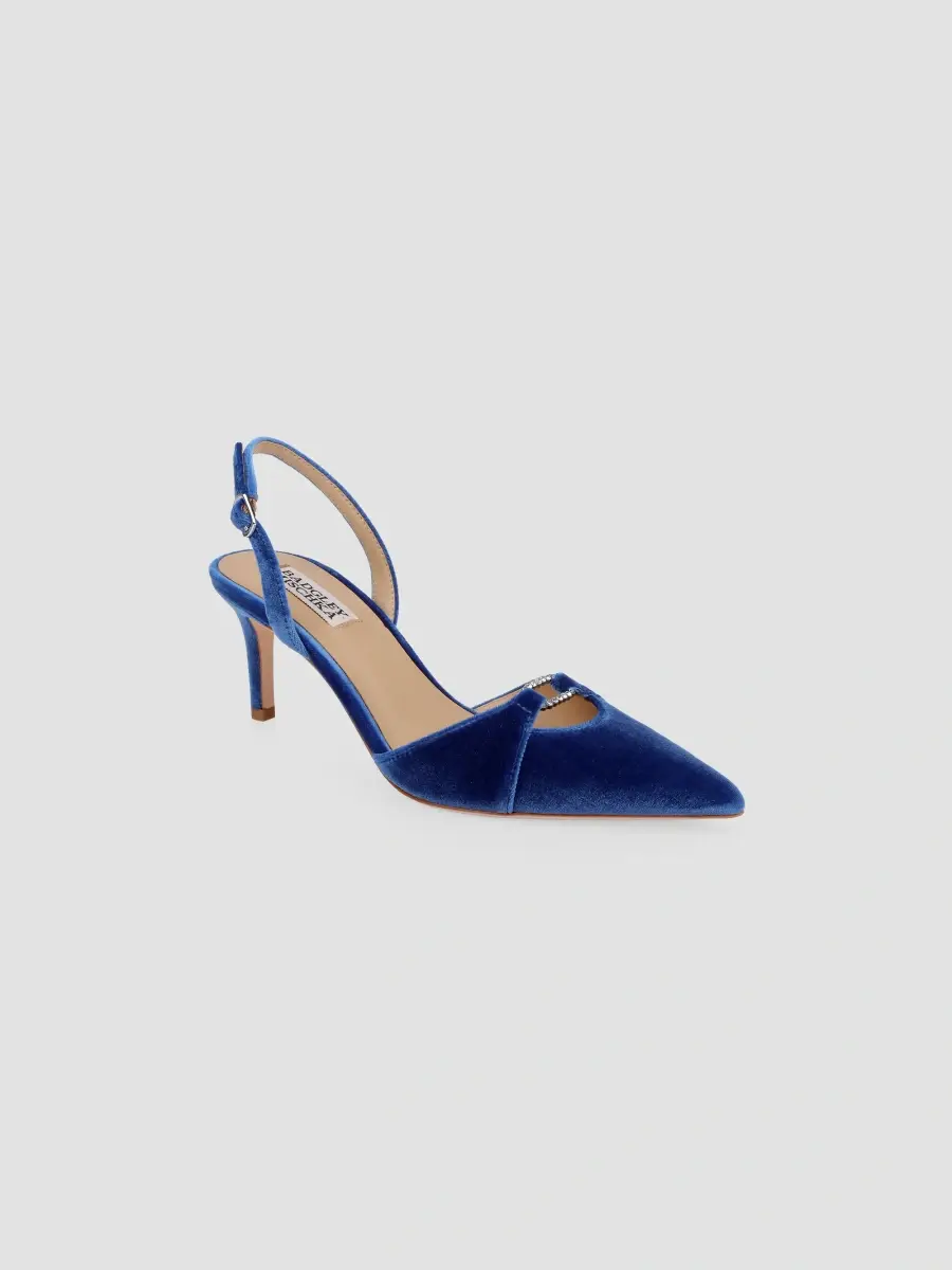 BADGLEY MISCHKA Women's Roger 65MM Embellished Satin Slingback Pumps | Thumbnail 2 BADGLEY MISCHKA Women's Roger 65MM Embellished Satin Slingback Pumps | Thumbnail 2