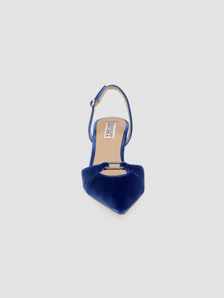 BADGLEY MISCHKA Women's Roger 65MM Embellished Satin Slingback Pumps | Thumbnail 4 BADGLEY MISCHKA Women's Roger 65MM Embellished Satin Slingback Pumps | Thumbnail 4