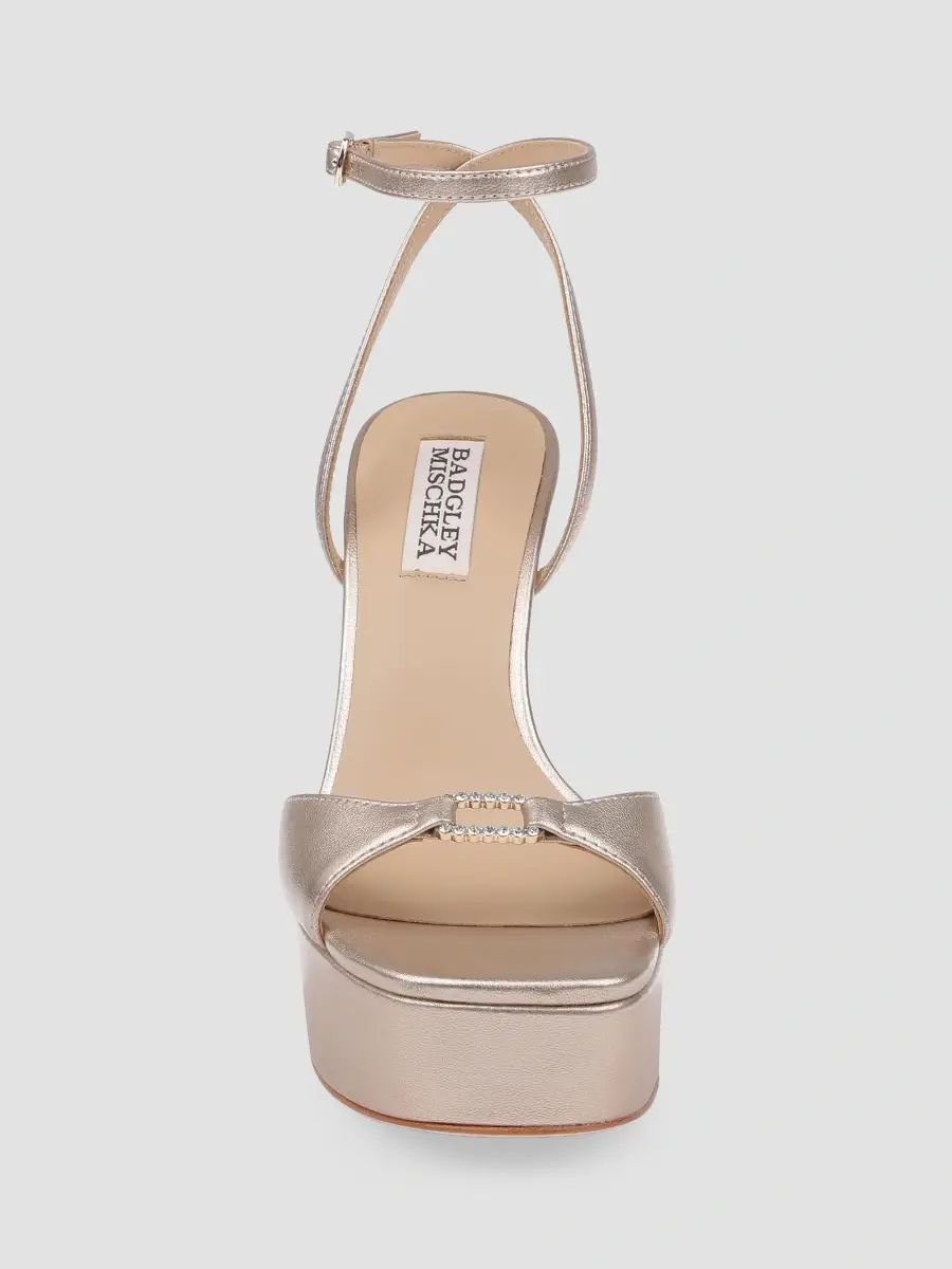 BADGLEY MISCHKA Women's Romina II 120MM Embellished Leather Platform Sandals | Thumbnail 4 BADGLEY MISCHKA Women's Romina II 120MM Embellished Leather Platform Sandals | Thumbnail 4
