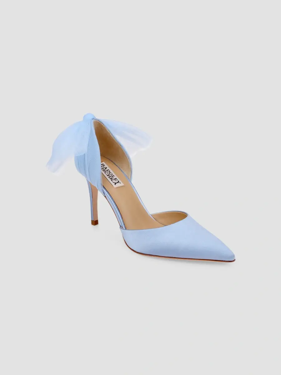 BADGLEY MISCHKA Women's Rosalie 85MM Tulle Bow Satin Pumps | Thumbnail 2 BADGLEY MISCHKA Women's Rosalie 85MM Tulle Bow Satin Pumps | Thumbnail 2