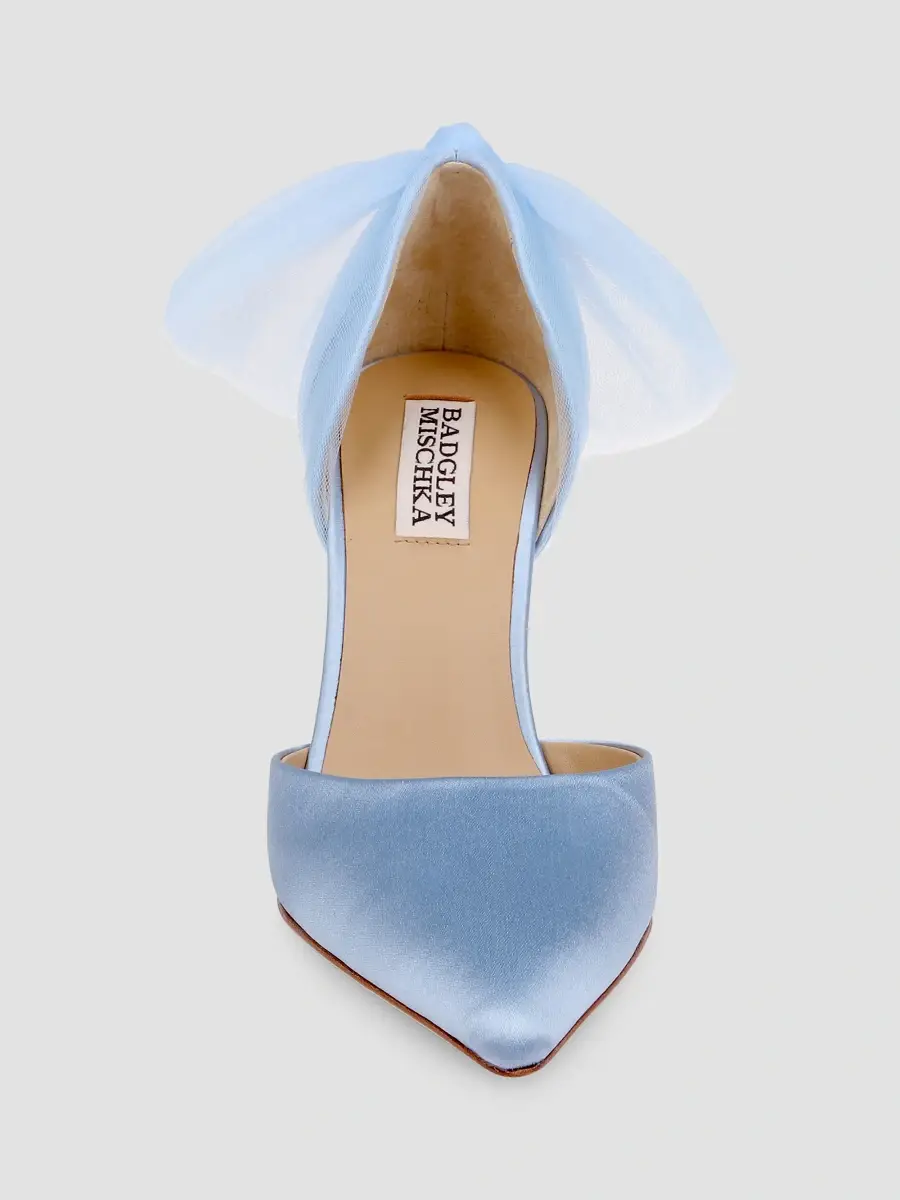 BADGLEY MISCHKA Women's Rosalie 85MM Tulle Bow Satin Pumps | Thumbnail 4 BADGLEY MISCHKA Women's Rosalie 85MM Tulle Bow Satin Pumps | Thumbnail 4