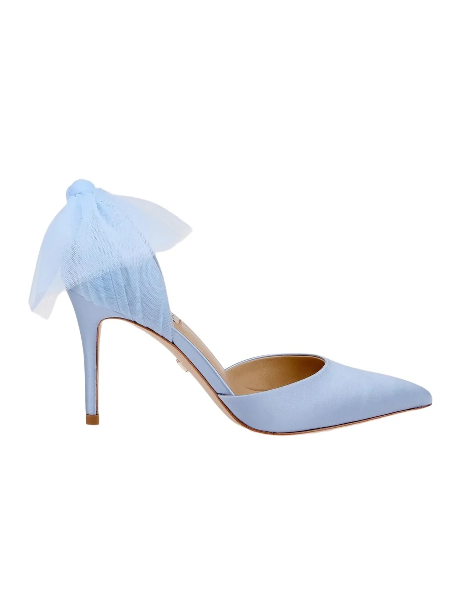 Women's Rosalie 85MM Tulle Bow Satin Pumps Women's Rosalie 85MM Tulle Bow Satin Pumps