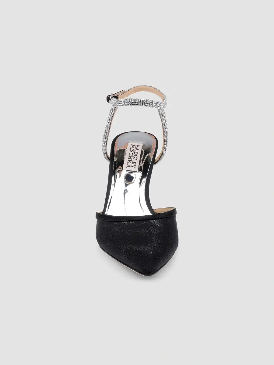 BADGLEY MISCHKA Women's Kamilah III 80MM Embellished Mesh-Satin Pumps | Thumbnail 4