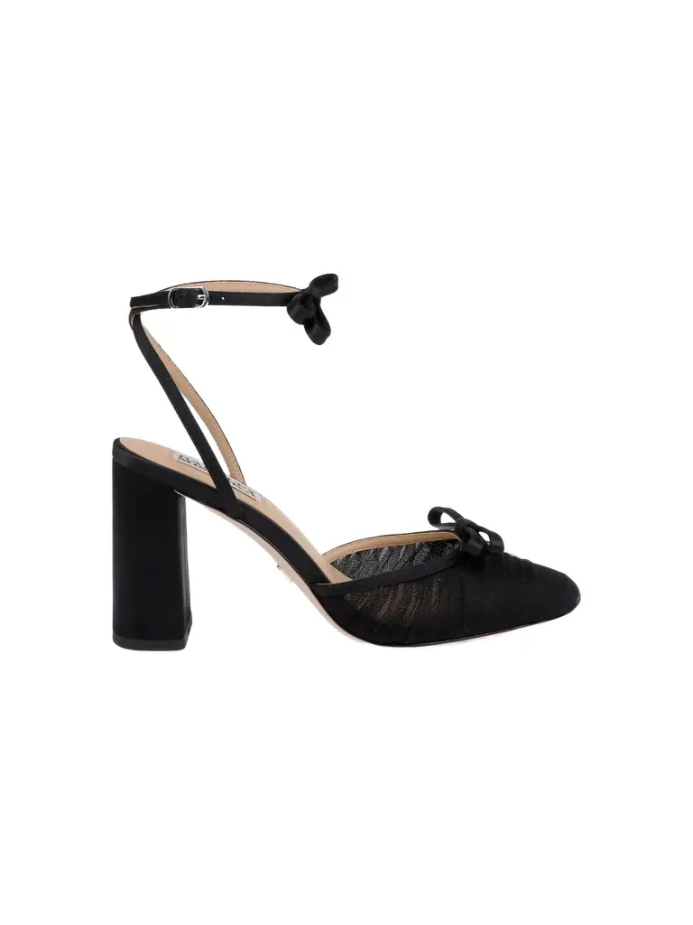 Women's Rebeca 85MM Bow-Detail Tulle & Satin Pumps - Black Satin Women's Rebeca 85MM Bow-Detail Tulle & Satin Pumps - Black Satin