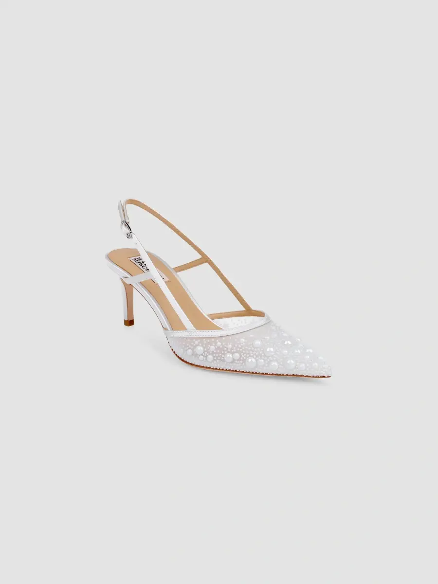 BADGLEY MISCHKA Women's Reem 65MM Crystal-Embellished Mesh & Satin Slingback Pumps | Thumbnail 2 BADGLEY MISCHKA Women's Reem 65MM Crystal-Embellished Mesh & Satin Slingback Pumps | Thumbnail 2