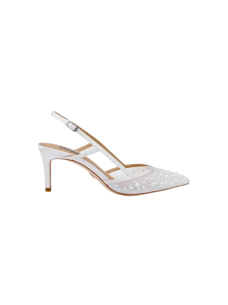 BADGLEY MISCHKA Women's Reem 65MM Crystal-Embellished Mesh & Satin Slingback Pumps