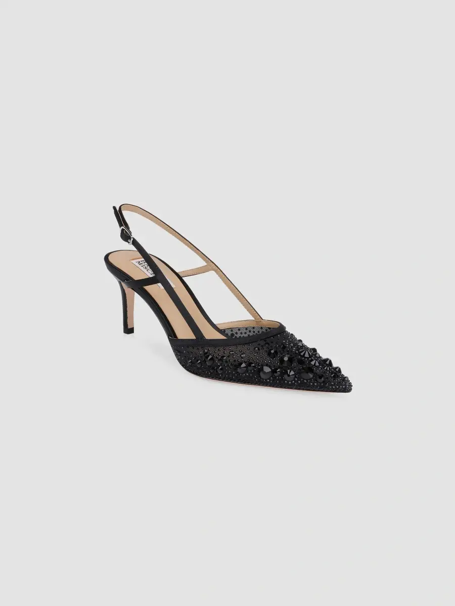 BADGLEY MISCHKA Women's Reem 65MM Crystal-Embellished Mesh & Satin Slingback Pumps | Thumbnail 2 BADGLEY MISCHKA Women's Reem 65MM Crystal-Embellished Mesh & Satin Slingback Pumps | Thumbnail 2