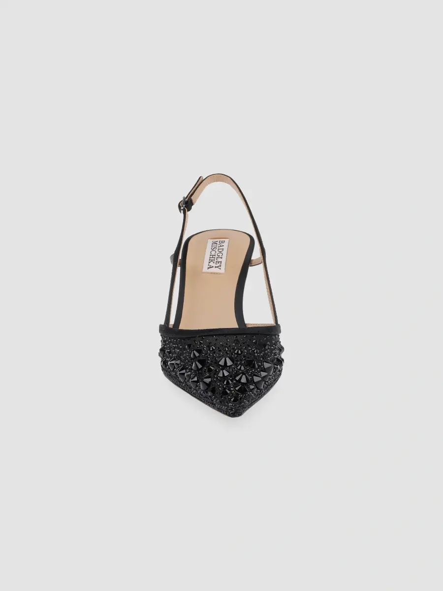 BADGLEY MISCHKA Women's Reem 65MM Crystal-Embellished Mesh & Satin Slingback Pumps | Thumbnail 4 BADGLEY MISCHKA Women's Reem 65MM Crystal-Embellished Mesh & Satin Slingback Pumps | Thumbnail 4