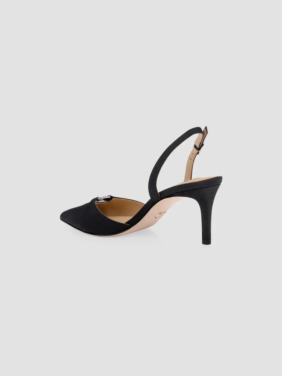BADGLEY MISCHKA Women's Roger 65MM Embellished Satin Slingback Pumps | Thumbnail 3