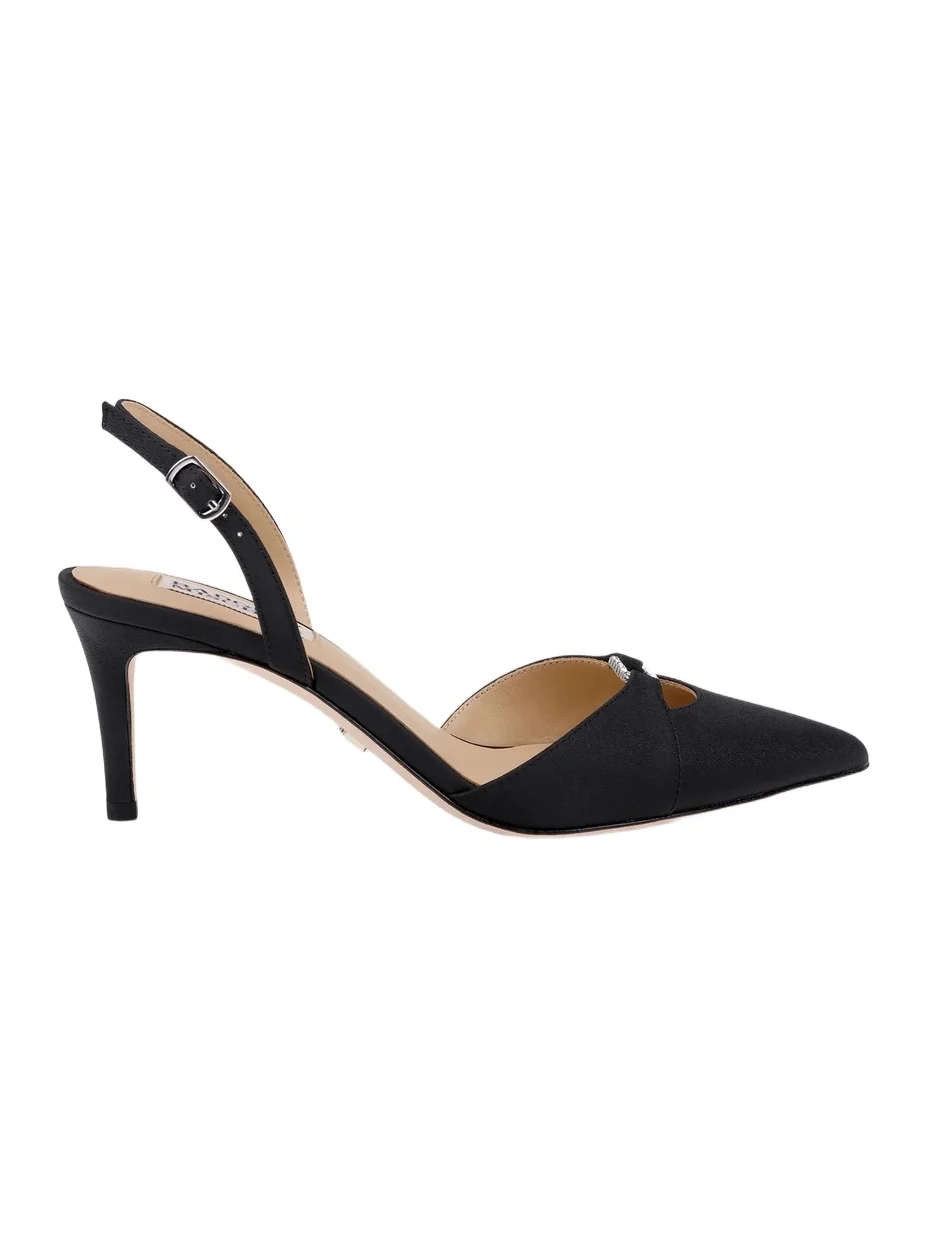 BADGLEY MISCHKA Women's Roger 65MM Embellished Satin Slingback Pumps