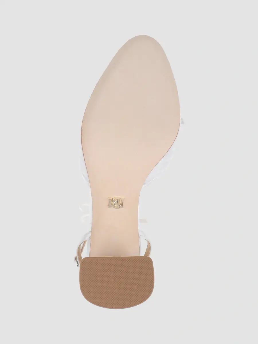 BADGLEY MISCHKA Women's Rebeca 85MM Bow-Detail Tulle & Satin Pumps - White Satin | Thumbnail 6 BADGLEY MISCHKA Women's Rebeca 85MM Bow-Detail Tulle & Satin Pumps - White Satin | Thumbnail 6