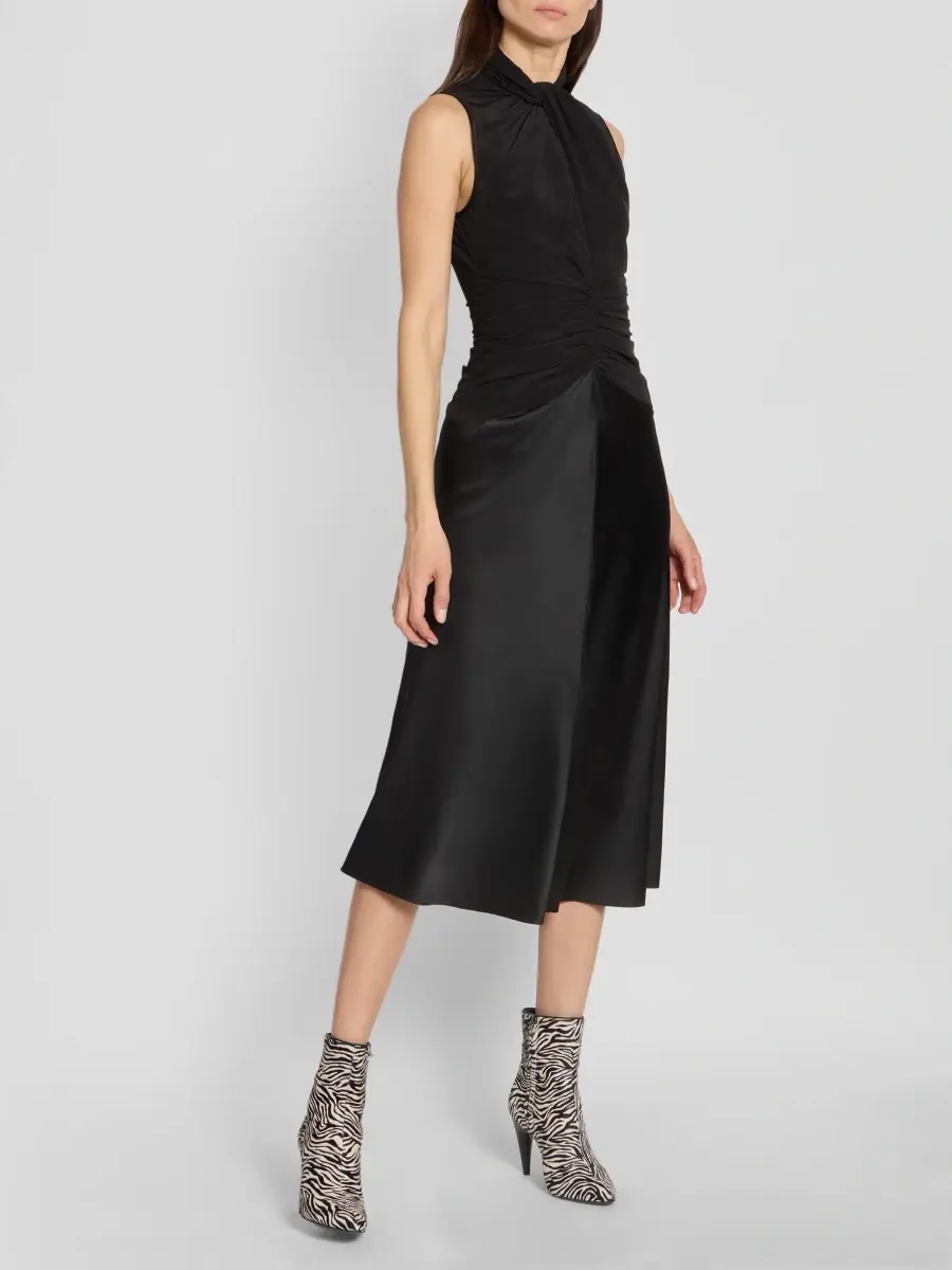 Isabel Marant Women's Delfi Ruched-Waist Silk Midi Dress | Thumbnail 4 Isabel Marant Women's Delfi Ruched-Waist Silk Midi Dress | Thumbnail 4