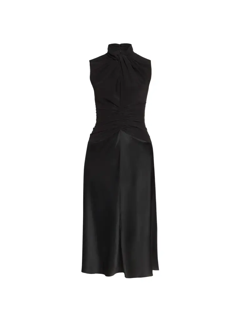 Isabel Marant Women's Delfi Ruched-Waist Silk Midi Dress