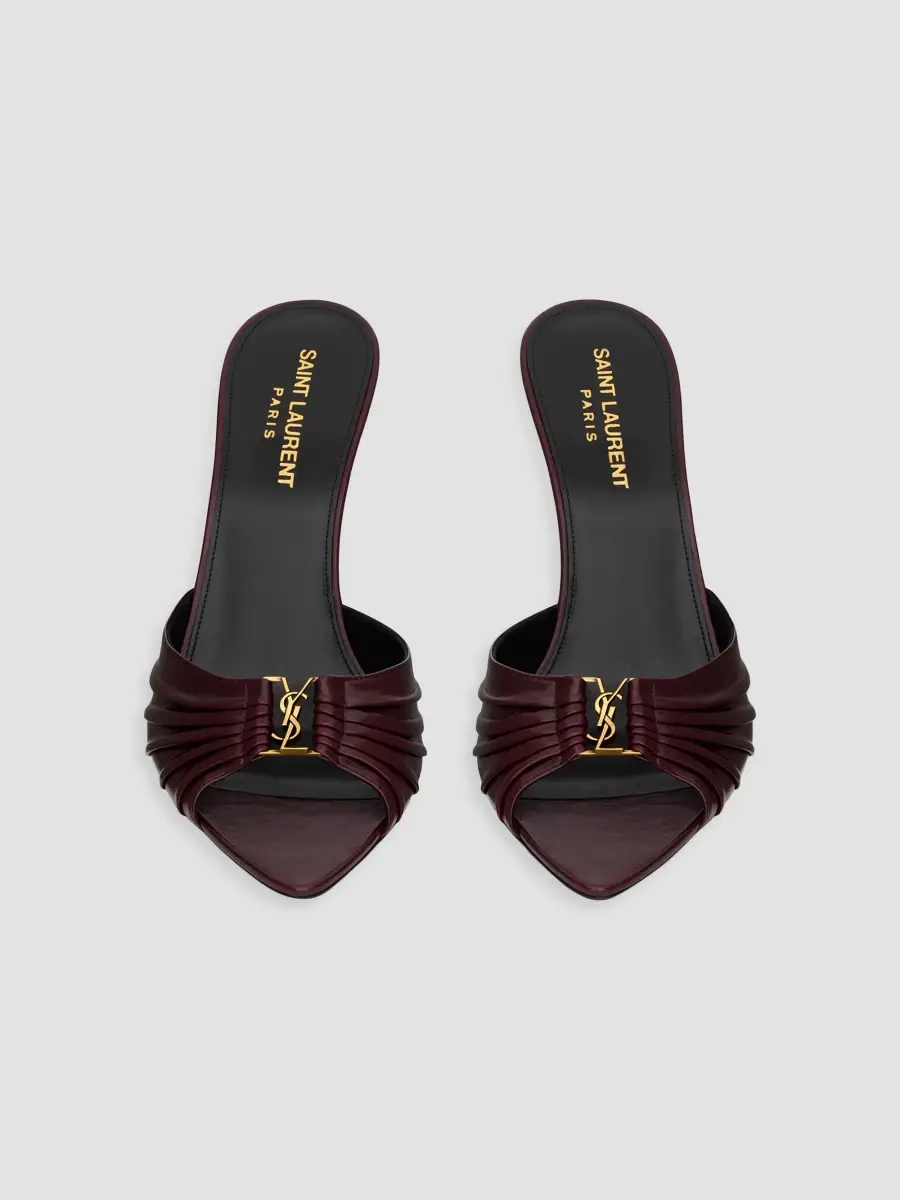 Saint Laurent Women's Babylone Mules in Smooth Leather - Bordeaux | Thumbnail 3