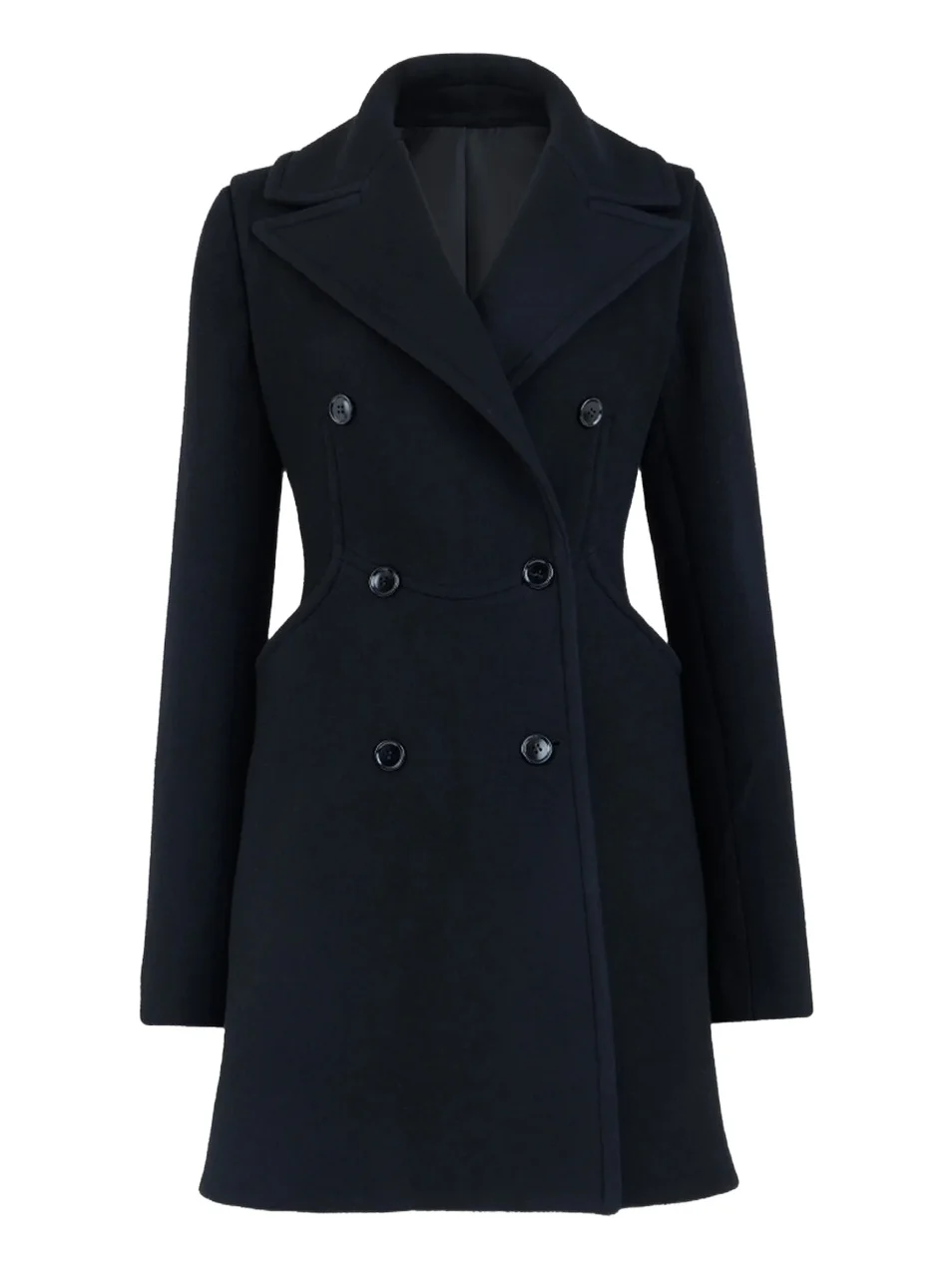 Alaïa Women's Curved Pocket Double-Face Wool Coat