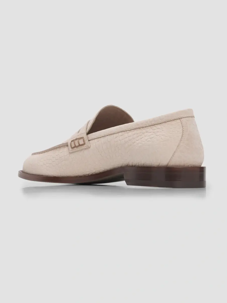Manolo Blahnik Men's Perry Croc-Embossed Leather Penny Loafers | Thumbnail 2