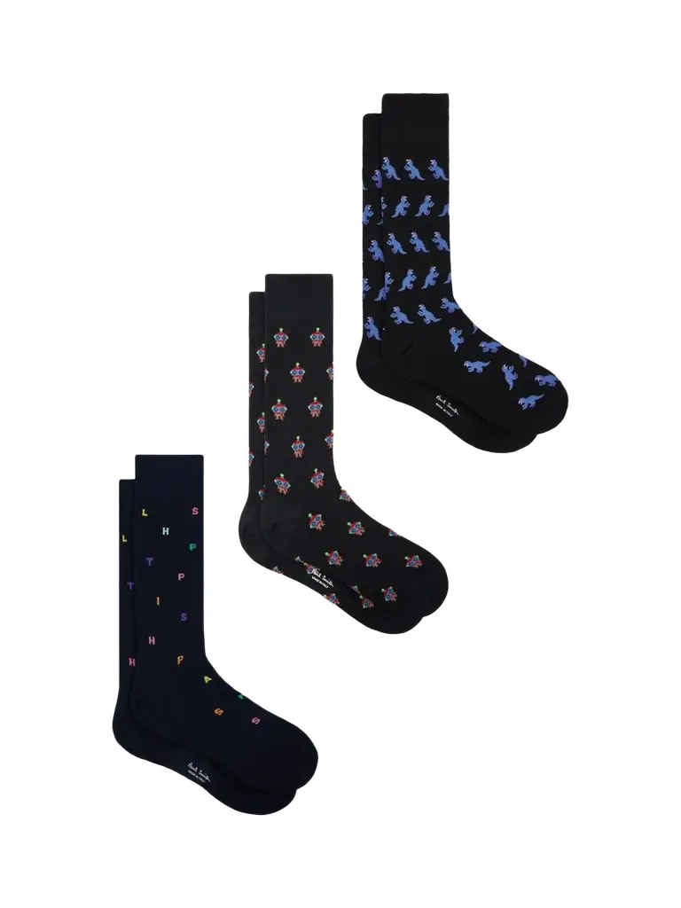 Paul Smith Men's 3-Pack Holiday Cracker Socks Set