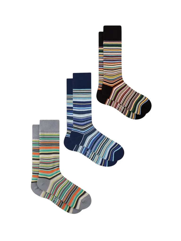 Paul Smith Men's Holiday Cracker Signature Stripe Socks 3-Pack