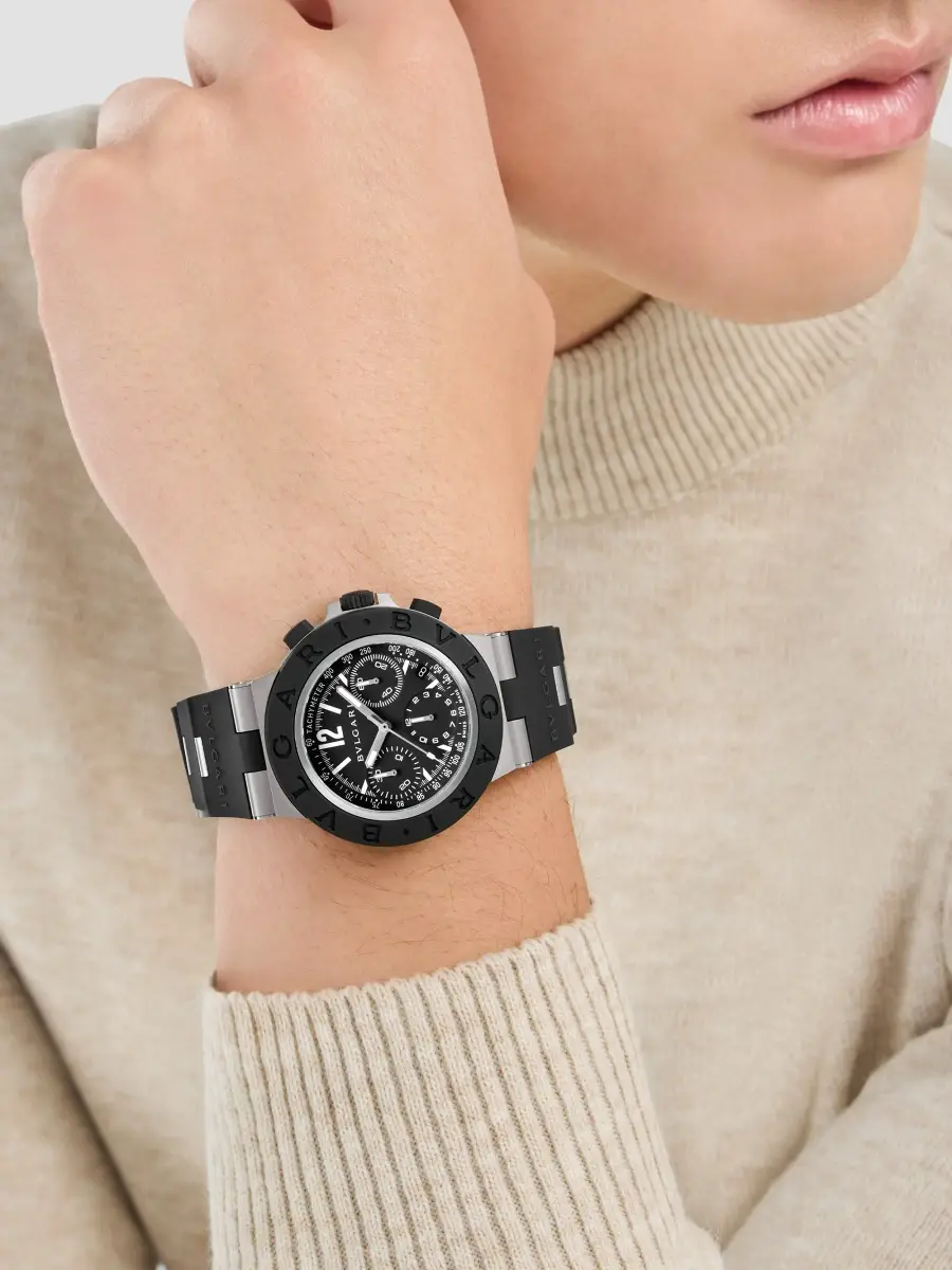 BVLGARI Women's Lucea Aluminum, Titanuim & Rubber Chronograph Watch/41MM | Thumbnail 3 BVLGARI Women's Lucea Aluminum, Titanuim & Rubber Chronograph Watch/41MM | Thumbnail 3