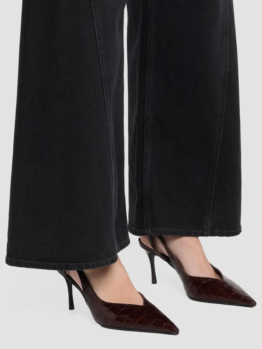 Ferragamo Women's Dafne 70MM Croc-Embossed Slingback Pumps | Thumbnail 2