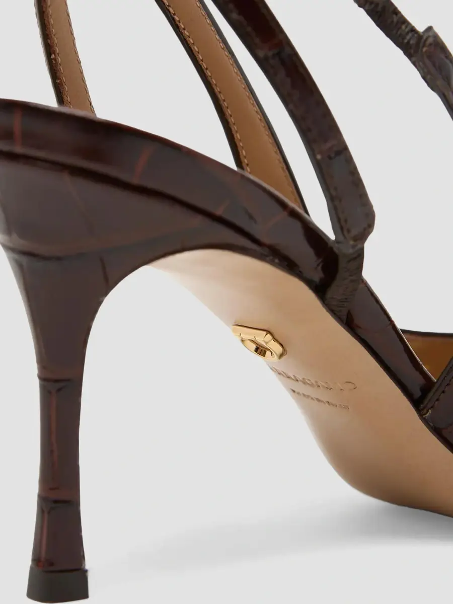 Ferragamo Women's Dafne 70MM Croc-Embossed Slingback Pumps | Thumbnail 5