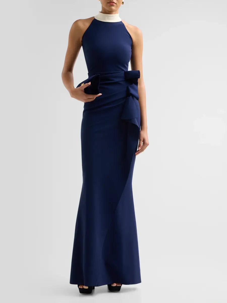Chiara Boni La Petite Robe Women's Gudrum Draped Jersey Mermaid Gown | Thumbnail 2 Chiara Boni La Petite Robe Women's Gudrum Draped Jersey Mermaid Gown | Thumbnail 2