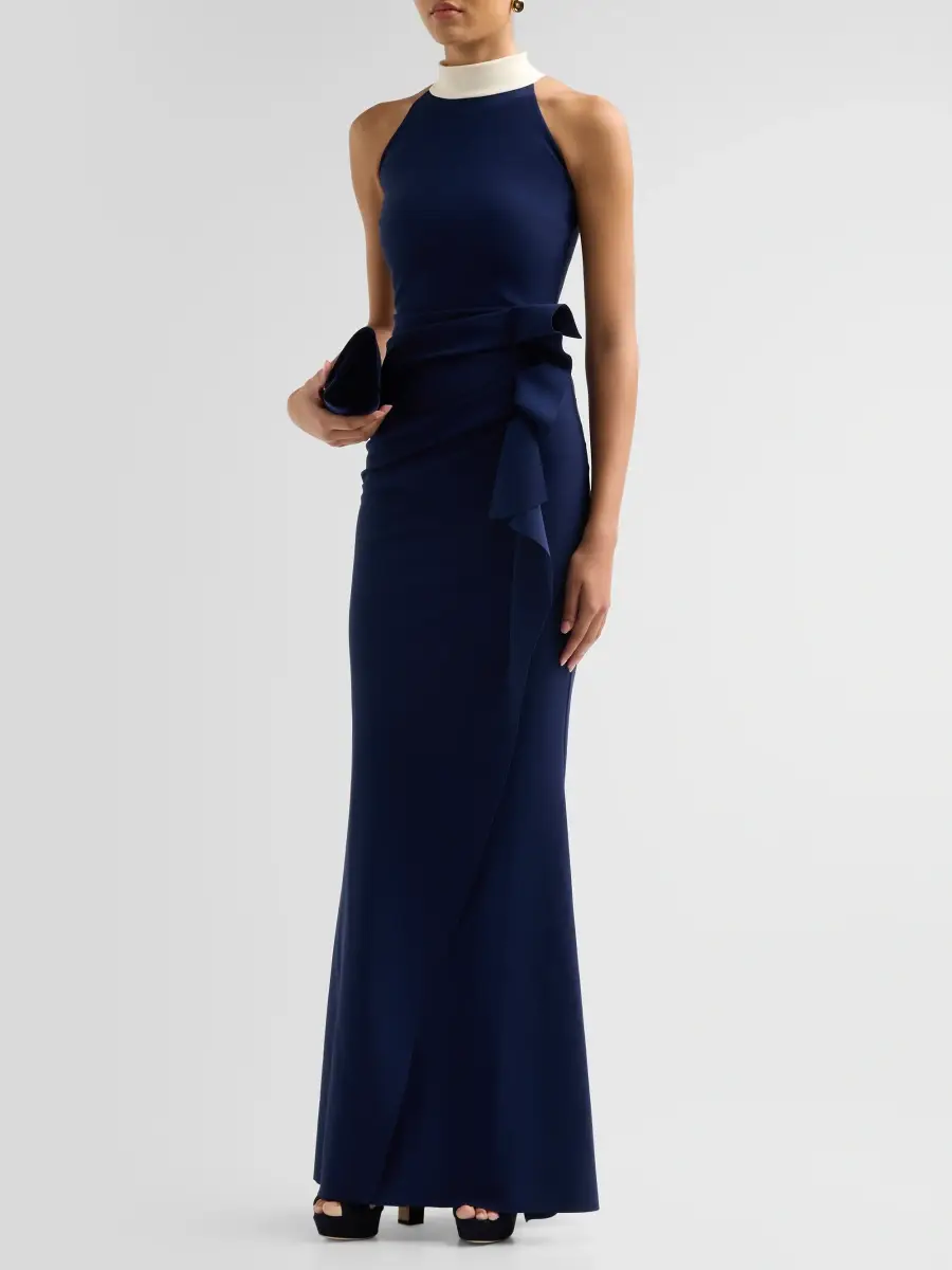 Chiara Boni La Petite Robe Women's Gudrum Draped Jersey Mermaid Gown | Thumbnail 4 Chiara Boni La Petite Robe Women's Gudrum Draped Jersey Mermaid Gown | Thumbnail 4